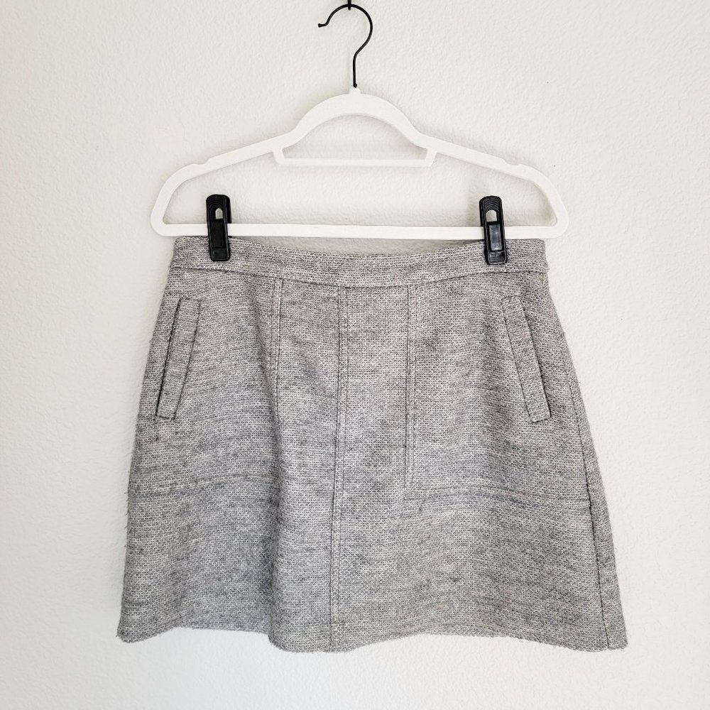 Thick Grey Tweed Skirt